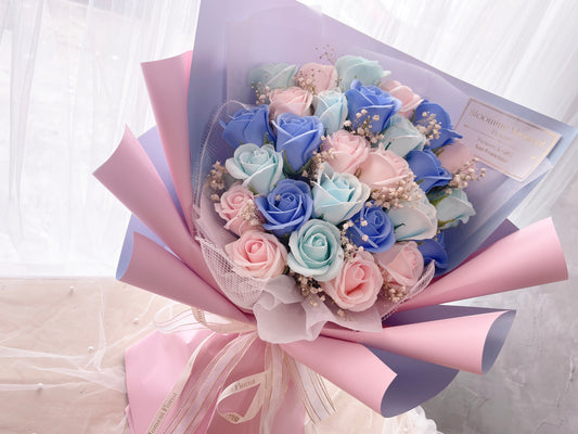 Cotton Candy Rose Soap Flower Bouquet