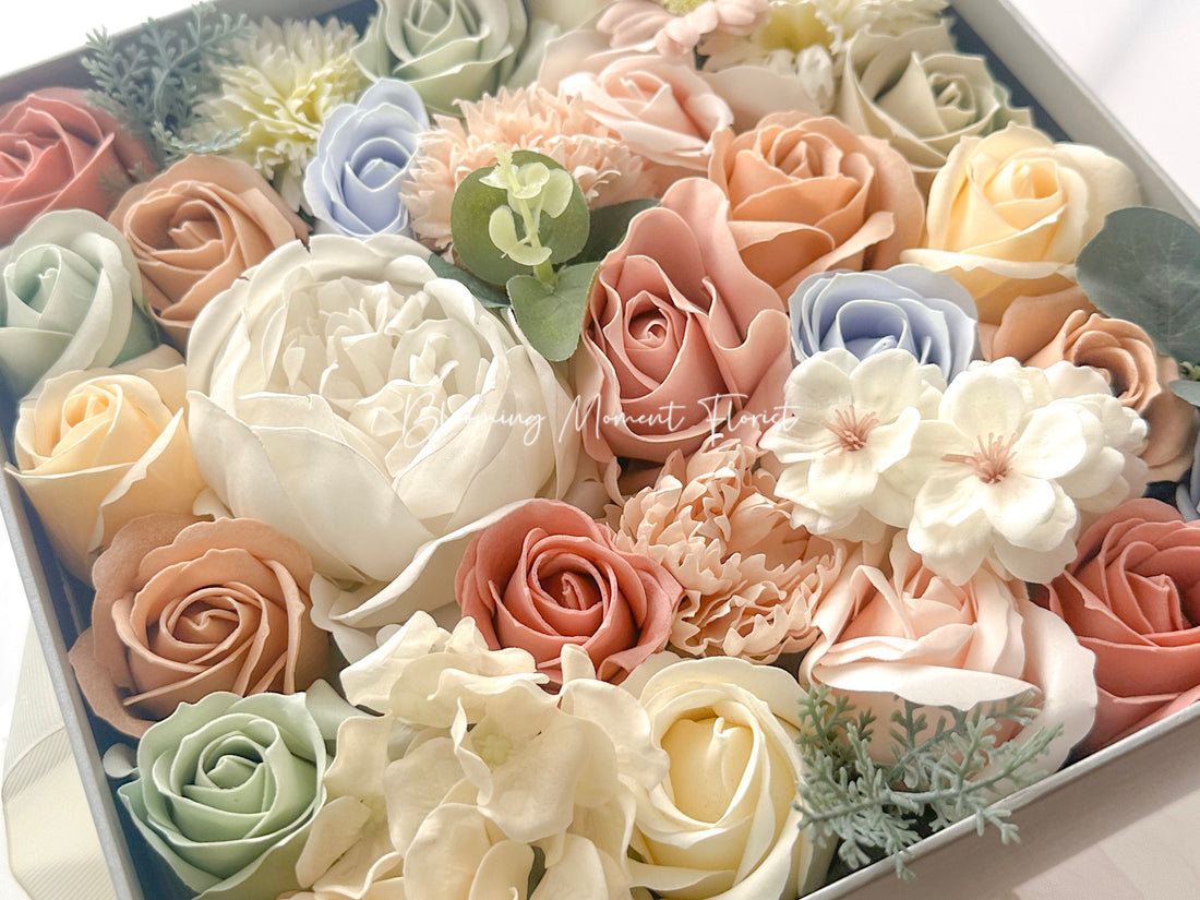 Soap Flowers in Square Gift Box