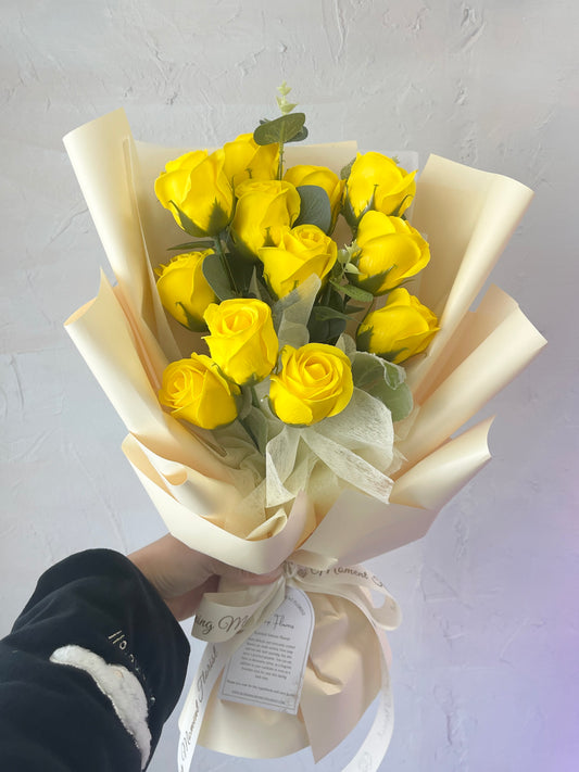 Lucky You Yellow Soap Flower Bouquet