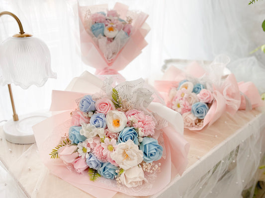 Cotton Candy Color Soap Flower Bouquet