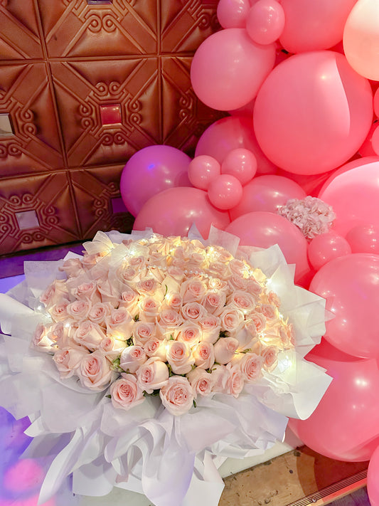 [FRESH FLOWER] 99 sweet Pink rose elegant pearl bouquet