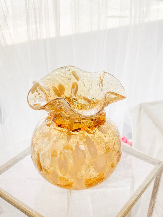 Golden Fortune Money bag Glass Vase