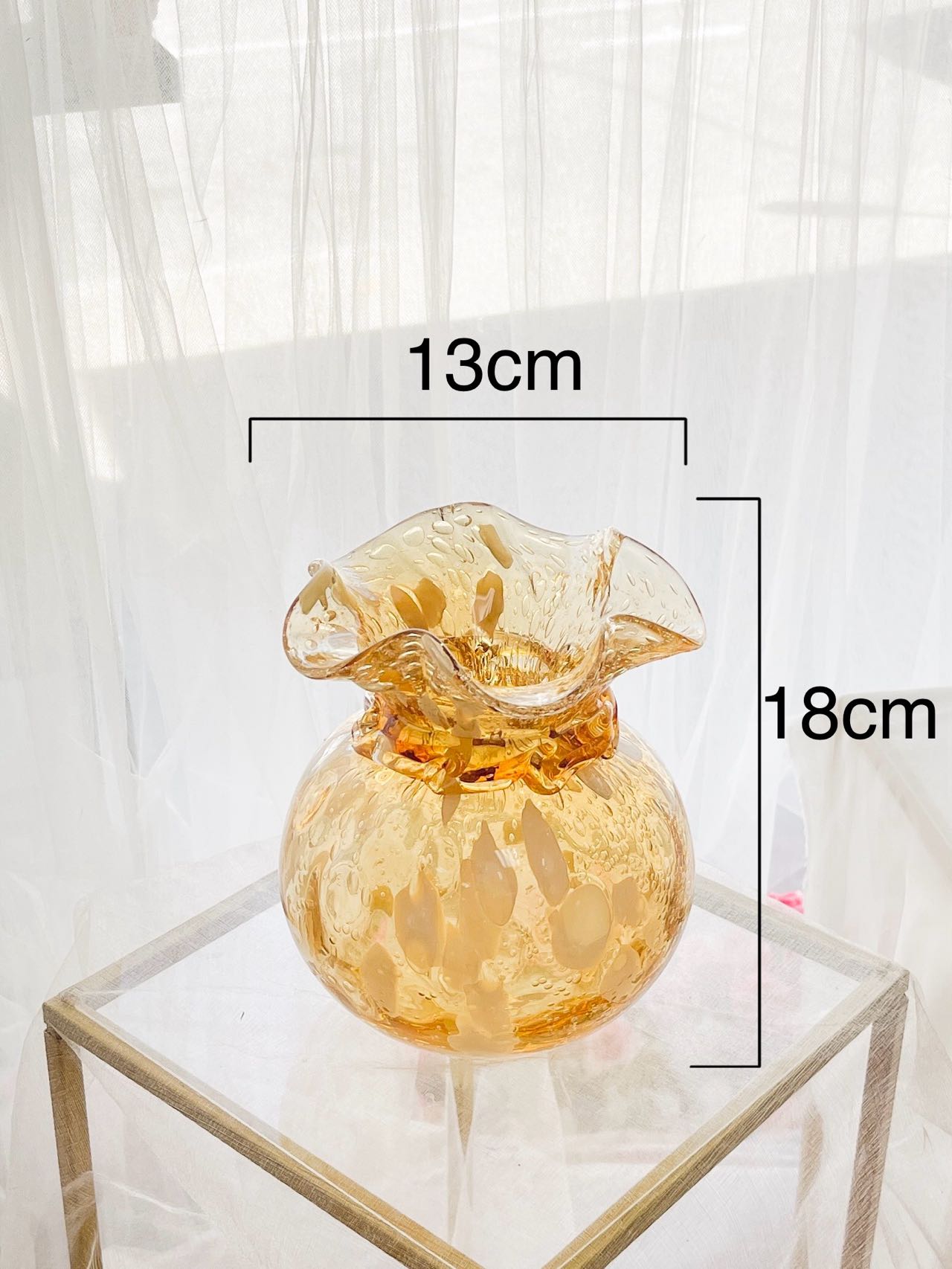 Golden Fortune Money bag Glass Vase