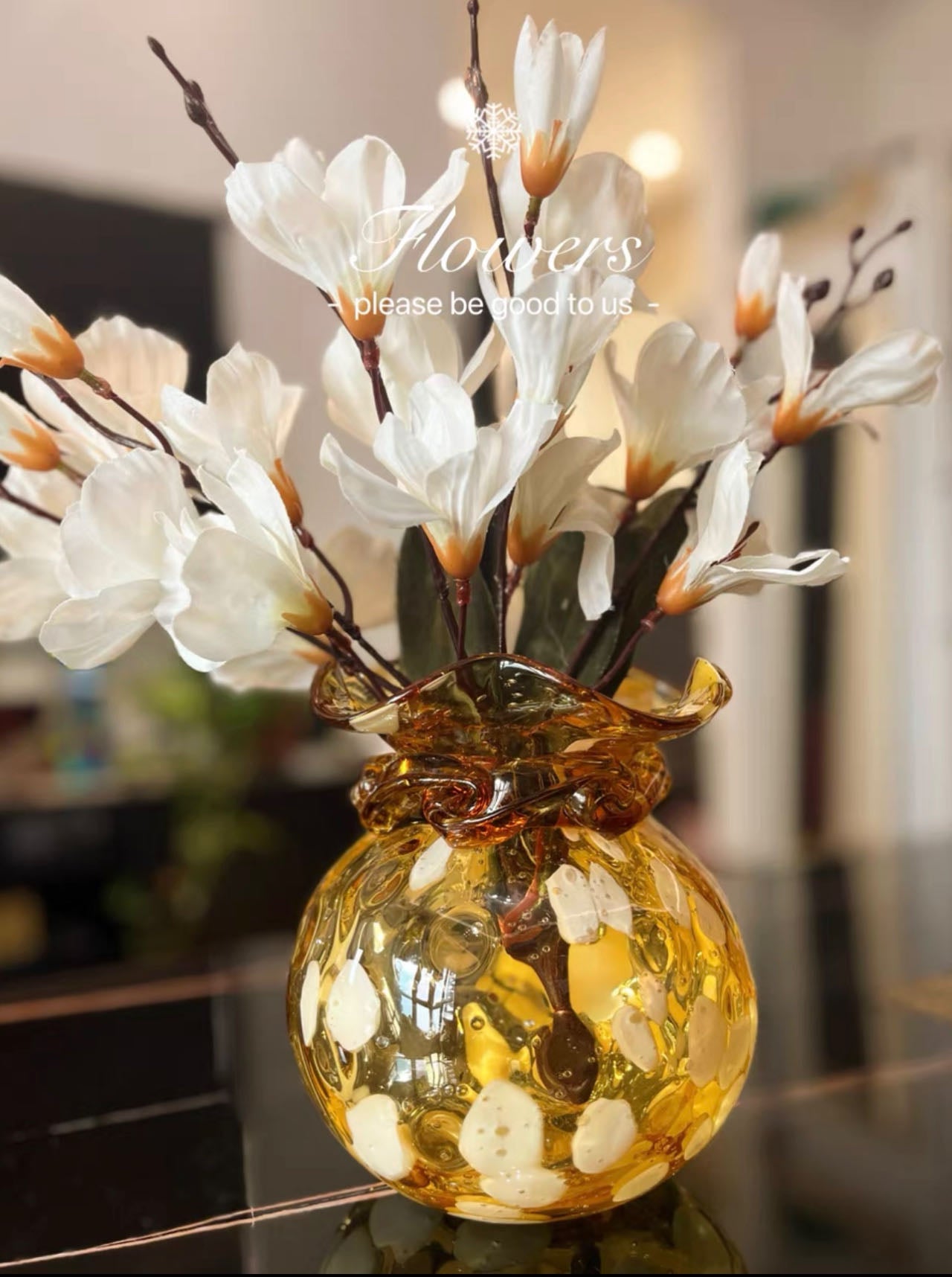 Golden Fortune Money bag Glass Vase