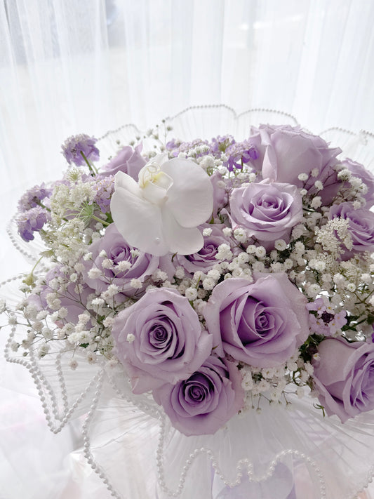 [FRESH FLOWER]Fairy Tale Purple Rose & Orchid Bouquet