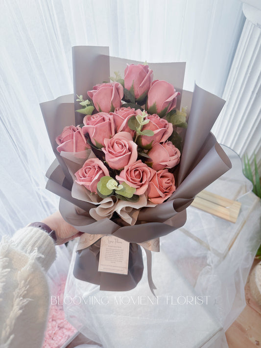 In love wuth Dusty Pink Soap Flower Bouquet