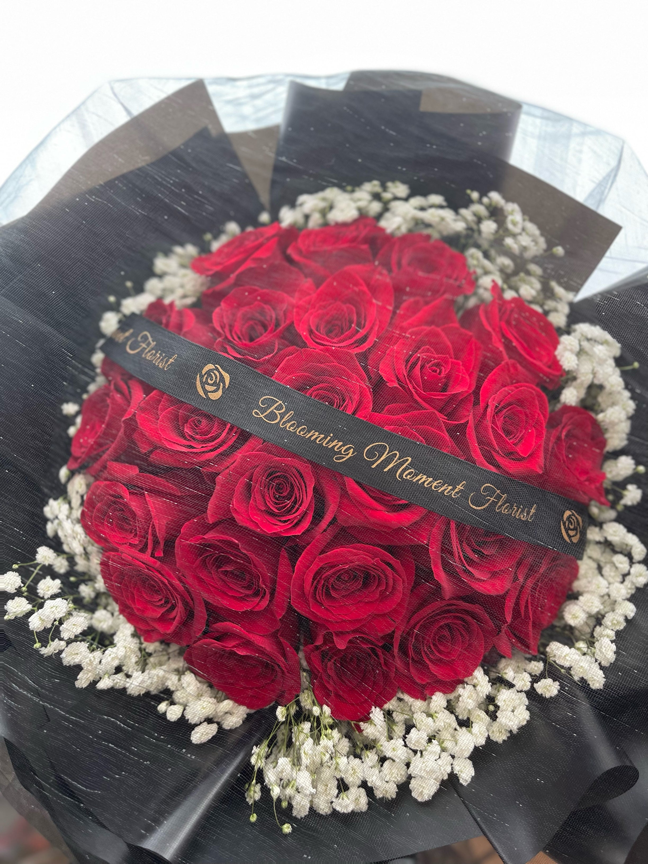 Black And Red Roses Bouquet