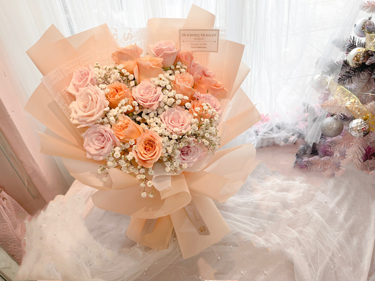 [FRESH FLOWER] Peach pink bouquet