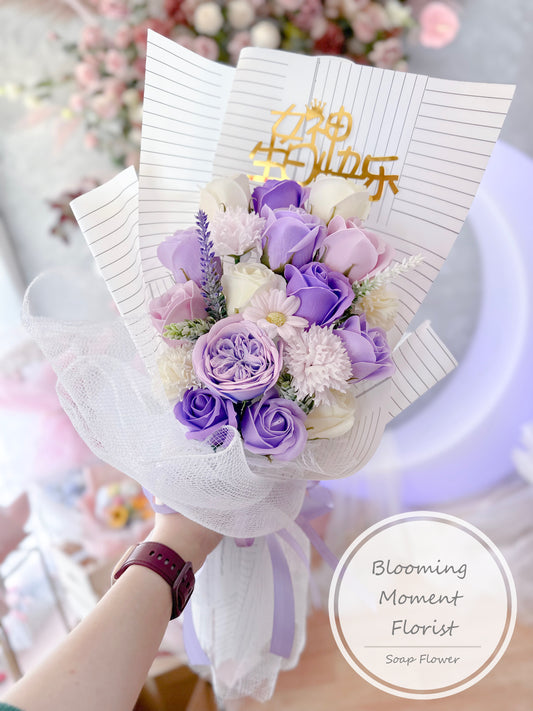 Purple Fairy Soap Flower Bouquet